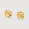 Rustic Charm 22KT Gold Stud Earrings,,hi-res view 3