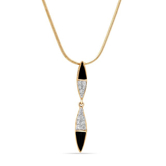 14 KT Yellow Gold Sleek Diamond Pendant,,hi-res view 1