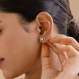 Blooming Grace Polki Diamond Stud Earrings,,hi-res view 2