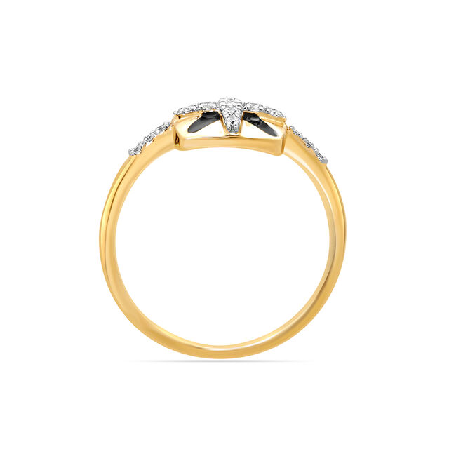 18KT Yellow Gold Geometric Sparkle Diamond Ring,,hi-res image number null