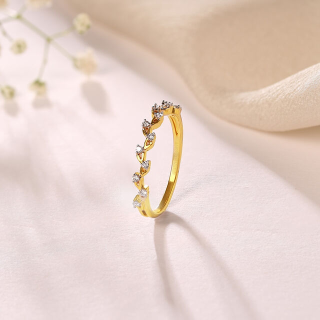 Whimsical Vine Gold & Diamond Finger Ring,,hi-res image number null