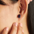 Vibrant Purple Silver Stud Earrings,,hi-res view 2