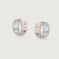 Stellar Guard Silver Hoop Earrings,,hi-res view 2