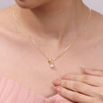 Ribbon Kiss Gold Pendant,,hi-res view 2