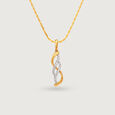 Flowing Twist Gold & Diamond Pendant,,hi-res view 3