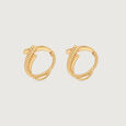 Fluid Twist Gold Hoop Earrings,,hi-res view 1