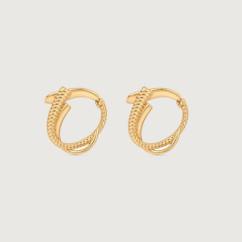 Fluid Twist Gold Hoop Earrings