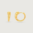 Sleek Radiant Gold Hoop Earrings,,hi-res view 3