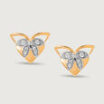 Ballet of Heart 14KT Pure Gold & Diamond Stud Earrings,,hi-res view 3