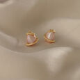 Graceful Allure 14 Kt Gold & Pearl Stud Earrings,,hi-res view 1