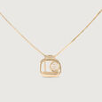 Retro Boombox Gold Pendant,,hi-res view 3