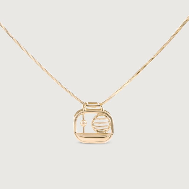 Retro Boombox Gold Pendant,,hi-res image number null