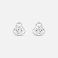 Trinity Of Blossoms Silver Stud Earrings,,hi-res view 3