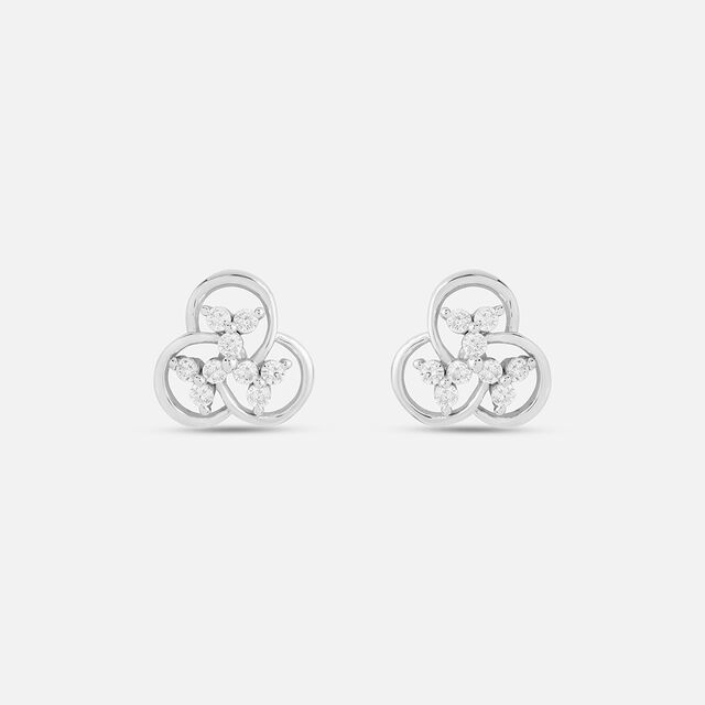 Trinity Of Blossoms Silver Stud Earrings,,hi-res image number null