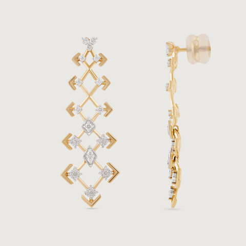 Disco Dream Gold & Diamond Drop Earrings