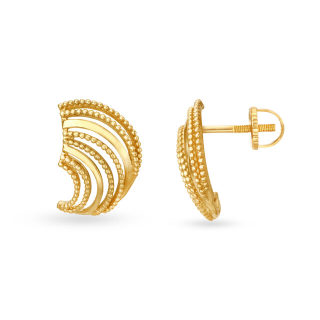 18KT Yellow Gold Stud Earrings to Match Your Elegance,,hi-res image number null