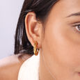 Twisted Glow Gold Hoop Earrings,,hi-res view 2