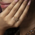 Disco Shine Gold & Diamond Finger Ring,,hi-res view 3