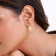 Flowing Leaf Gold Hoop Earrings,,hi-res view 2