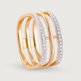 Sleek Layers Gold & Diamond Finger Ring,,hi-res view 4
