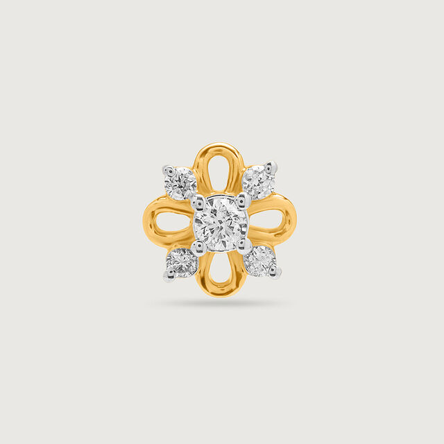 14KT Yellow Gold Diamond Nose Pin,,hi-res image number null
