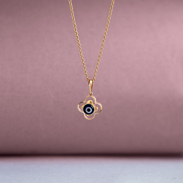 Blooming Evil Eye Gold Pendant,,hi-res image number null