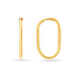 22KT Yellow Gold Stately Contemporary Hoop Earrings,,hi-res view 2
