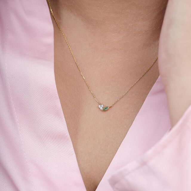 Verdant Whisper Diamond Necklace,,hi-res image number null