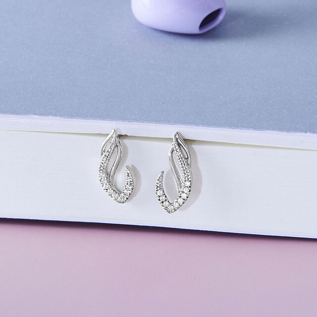 Chic Twirls Silver Earrings,,hi-res image number null