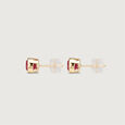 Modern Refined Ruby Gold Stud Earrings,,hi-res view 5