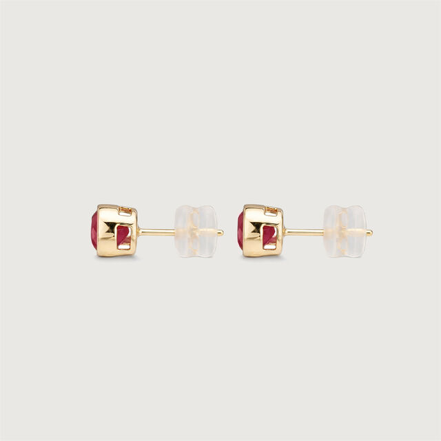 Modern Refined Ruby Gold Stud Earrings,,hi-res image number null