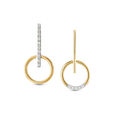 14KT Yellow Gold Fine Line Drop Earrings,,hi-res view 1