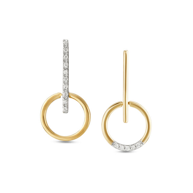 14KT Yellow Gold Fine Line Drop Earrings,,hi-res view 1