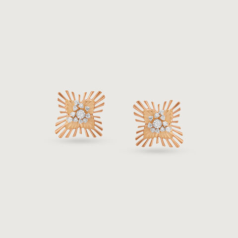 Radiant Bloom Diamond Stud Earrings