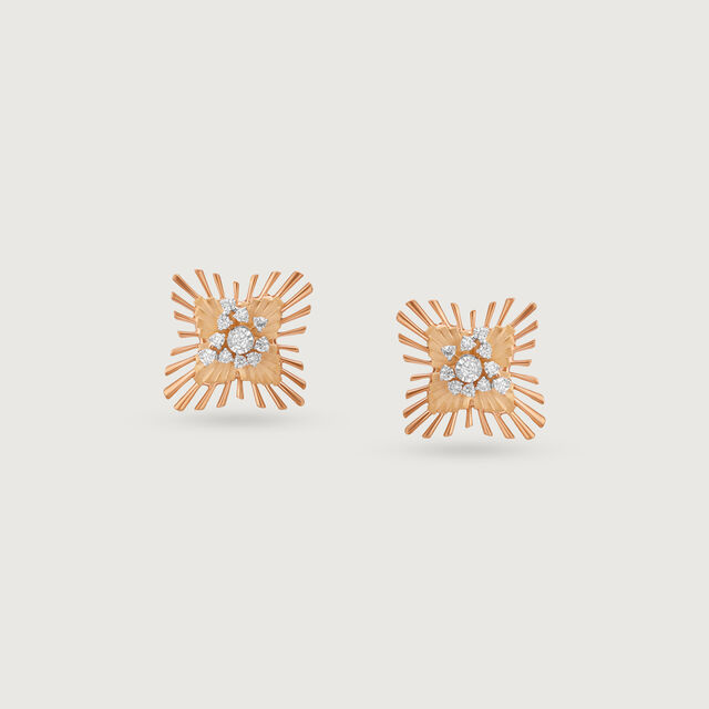 Radiant Bloom Diamond Stud Earrings,,hi-res image number null