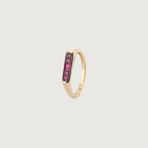 Linear Refined Ruby Gold Ring