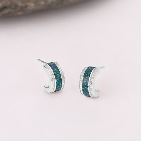 Ethereal Glow Silver Hoop Earrings