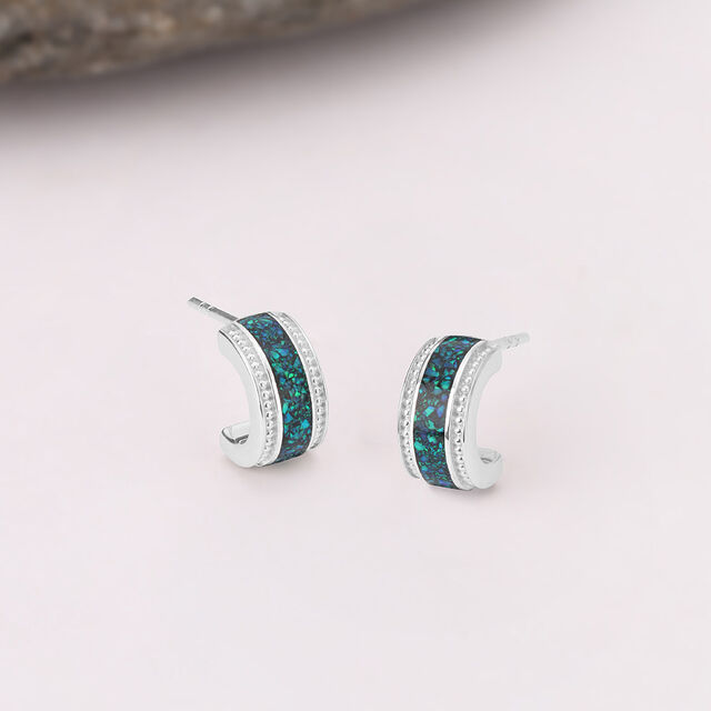 Ethereal Glow Silver Hoop Earrings,,hi-res image number null