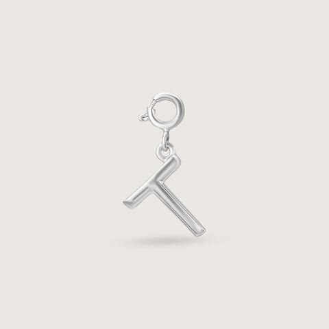 Modern Initial T Silver Charm