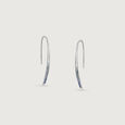 Fluid Gleaming Silver Hoop Earrings,,hi-res view 3