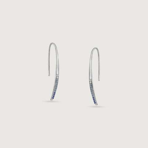 Fluid Gleaming Silver Hoop Earrings