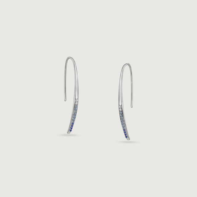 Fluid Gleaming Silver Hoop Earrings,,hi-res image number null