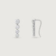 Radiant Line Silver Drop Earrings,,hi-res view 4