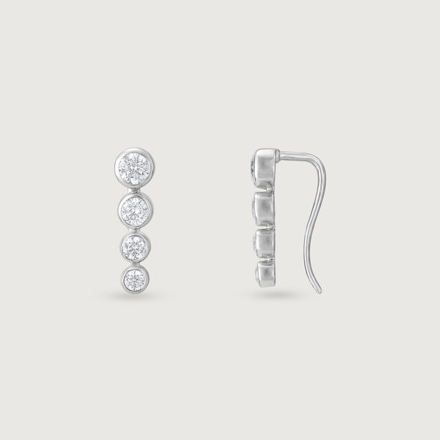 Radiant Line Silver Drop Earrings,,hi-res image number null