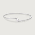 Minimal Glow Pearl Silver Bangle,,hi-res view 3