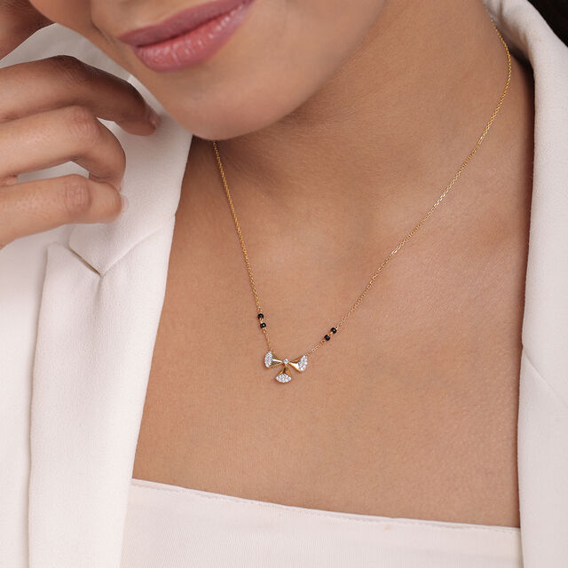 Enchanted Bond 14 Kt Gold and Diamond Mangalsutra,,hi-res image number null