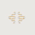 Linked Balance Diamond Stud Earrings,,hi-res view 1