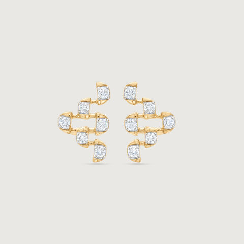 Linked Balance Diamond Stud Earrings