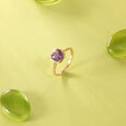 Graceful Contemporary Amethyst Gold Ring,,hi-res view 1