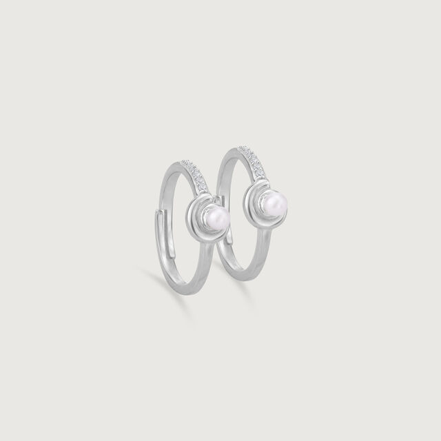 Radiant Duo Silver Toe Ring,,hi-res image number null